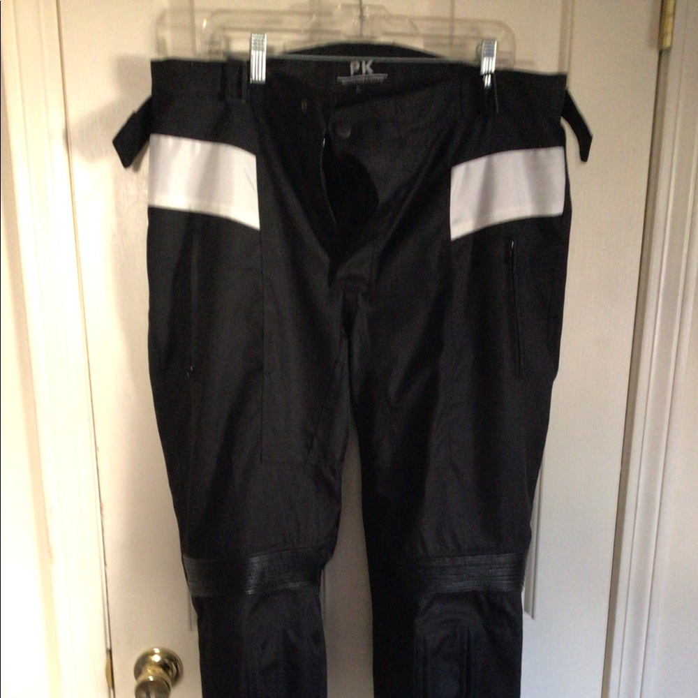 PK Mens Motorcycle Pants Black and Reflective White. New Never Worn